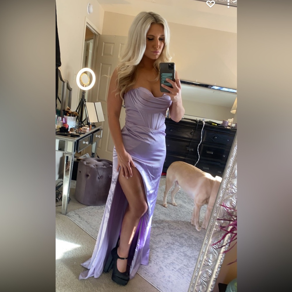 Purple/ lavender wedding guest dress. Size small